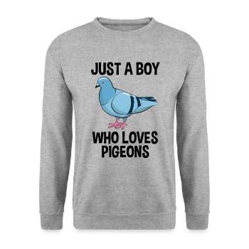 Taube Taubenliebhaber Spruch Geschenk Jungen - Unisex Pullover - Weißgrau meliert - Vorne - Alina (178cm) & Michal (187cm)