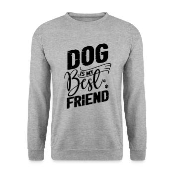 Dog Is My Best Friend - Unisex Pullover - Weißgrau meliert - Vorne - Alina (178cm) & Michal (187cm)