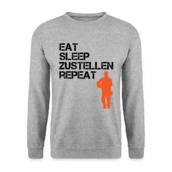 Postman Saying Courier Postman Gift - Unisex Sweatshirt - salt & pepper - Front - Alina (178cm) & Michal (187cm)