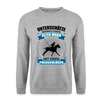 Polo Sport Alter Mann Spruch Geschenk Herren - Unisex Pullover - Weißgrau meliert - Vorne - Alina (178cm) & Michal (187cm)