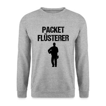 Postbote Zusteller Briefträger Geschenk - Unisex Pullover - Weißgrau meliert - Vorne - Alina (178cm) & Michal (187cm)