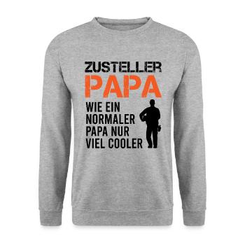 Zusteller Papa Postbote Briefträger Geschenk - Unisex Pullover - Weißgrau meliert - Vorne - Alina (178cm) & Michal (187cm)