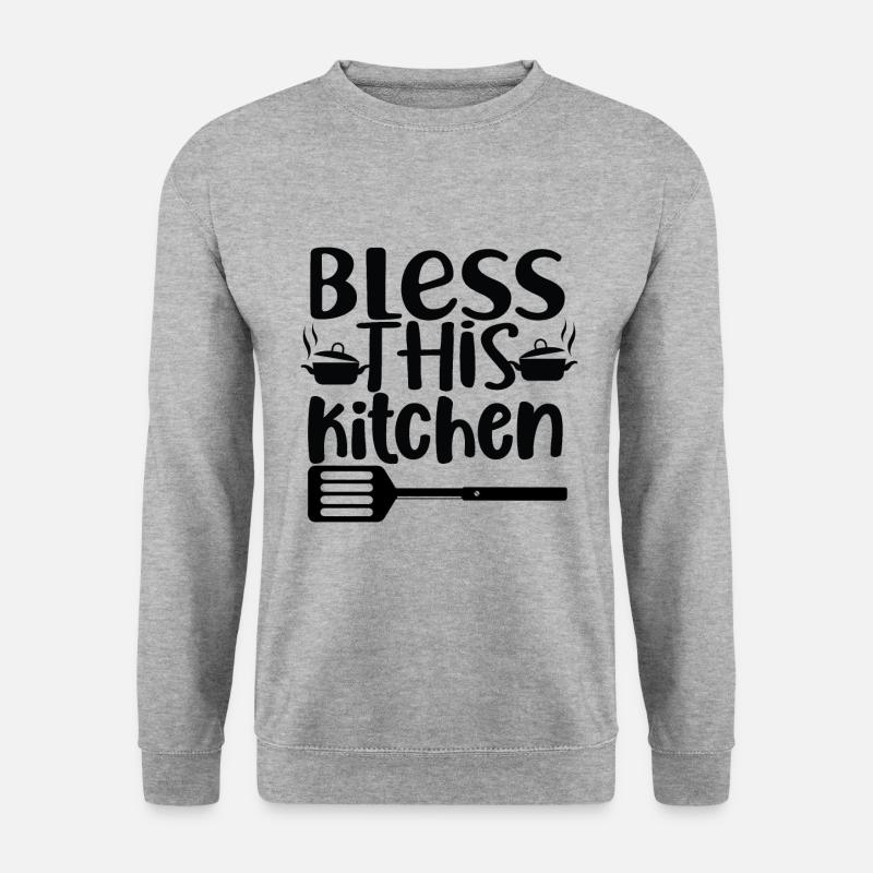 Bless This Kitchen - Unisex Pullover - Weißgrau meliert