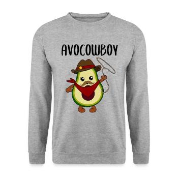 Avocado Cowboy Funny Vegetable Fruit Gift - Unisex Sweatshirt - salt & pepper - Front - Alina (178cm) & Michal (187cm)