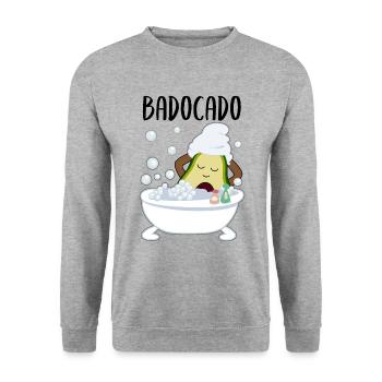 Avocado In Badewanne Lustiges Gemüse Obst Geschenk - Unisex Pullover - Weißgrau meliert - Vorne - Alina (178cm) & Michal (187cm)
