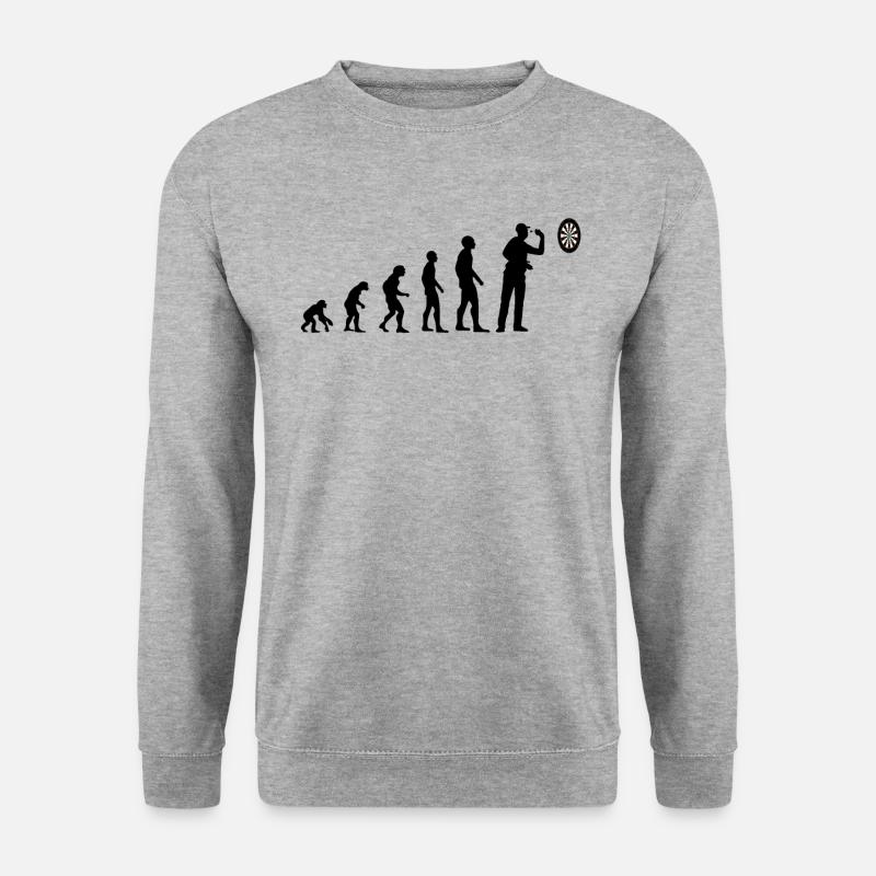 Darts Darts Player Evolution Darts Jeu Cadeau - Sweat-shirt Unisexe - gris chiné