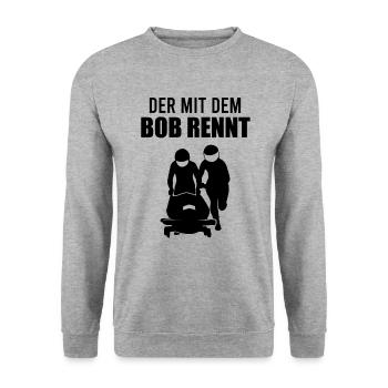 Bobfahrer Spruch Bobfahren Bobsport Geschenk - Unisex Pullover - Weißgrau meliert - Vorne - Alina (178cm) & Michal (187cm)