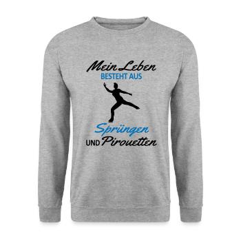 Eiskunstläuferin Eiskunstlauf Spruch Geschenk - Unisex Pullover - Weißgrau meliert - Vorne - Alina (178cm) & Michal (187cm)