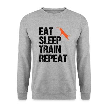 Dog Trainer Saying Dog Training Gift - Unisex Sweatshirt - salt & pepper - Front - Alina (178cm) & Michal (187cm)