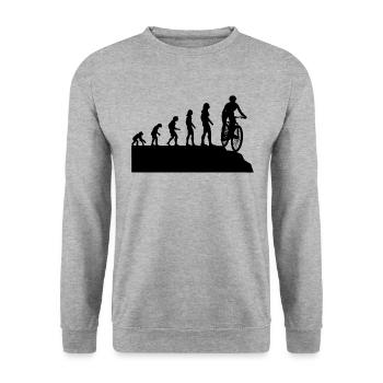 Cycliste féminine Evolution Mountain Bike Rider Gift - Sweat-shirt Unisexe - gris chiné - Devant - Alina (178cm) & Michal (187cm)