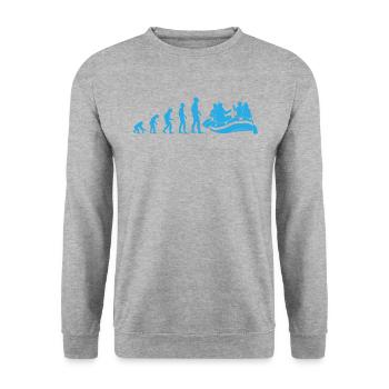Rafting Evolution White Water Boating Gift - Unisex Sweatshirt - salt & pepper - Front - Alina (178cm) & Michal (187cm)