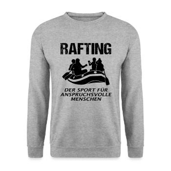 Rafting Saying White Water Boating Gift - Unisex Sweatshirt - salt & pepper - Front - Alina (178cm) & Michal (187cm)