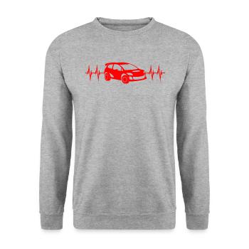 Pilote de voiture de course ECG Line Rally Gift - Sweat-shirt Unisexe - gris chiné - Devant - Alina (178cm) & Michal (187cm)
