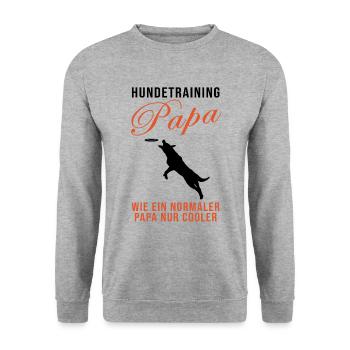 Hundetraining Papa Spruch Hundetrainer Geschenk - Unisex Pullover - Weißgrau meliert - Vorne - Alina (178cm) & Michal (187cm)