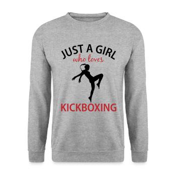 Kickboxerin Spruch Geschenk Damen Mädchen - Unisex Pullover - Weißgrau meliert - Vorne - Alina (178cm) & Michal (187cm)