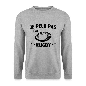 Je Peux Pas J'ai Rugby - Sweat-shirt Unisexe - gris chiné - Devant - Alina (178cm) & Michal (187cm)