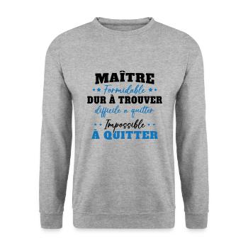 Maître formidable idée cadeau maître d'école - Sweat-shirt Unisexe - gris chiné - Devant - Alina (178cm) & Michal (187cm)