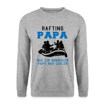 Rafting Papa Spruch Wassersport Geschenk Herren - Unisex Pullover - Weißgrau meliert - Vorne - Alina (178cm) & Michal (187cm)