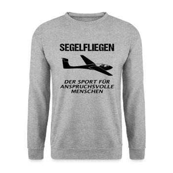 Segelfliegen Lustiger Spruch Segelflieger Geschenk - Unisex Pullover - Weißgrau meliert - Vorne - Alina (178cm) & Michal (187cm)