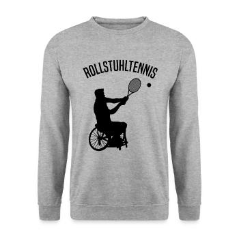 Rollstuhltennis Rollstuhl Tennis Spieler Sportler - Unisex Pullover - Weißgrau meliert - Vorne - Alina (178cm) & Michal (187cm)