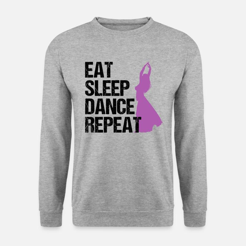 EAT SLEEP DANCE REPEAT Belly Dancer Gift - Unisex Sweatshirt - salt & pepper