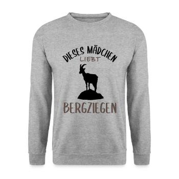 Mädchen und Bergziegen - Eine Liebe - Unisex Pullover - Weißgrau meliert - Vorne - Alina (178cm) & Michal (187cm)