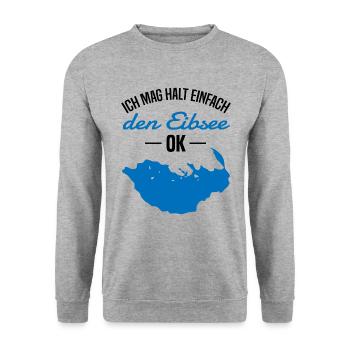 Eibsee Liebe Unverblümt - Natur und Entspannung - Unisex Pullover - Weißgrau meliert - Vorne - Alina (178cm) & Michal (187cm)