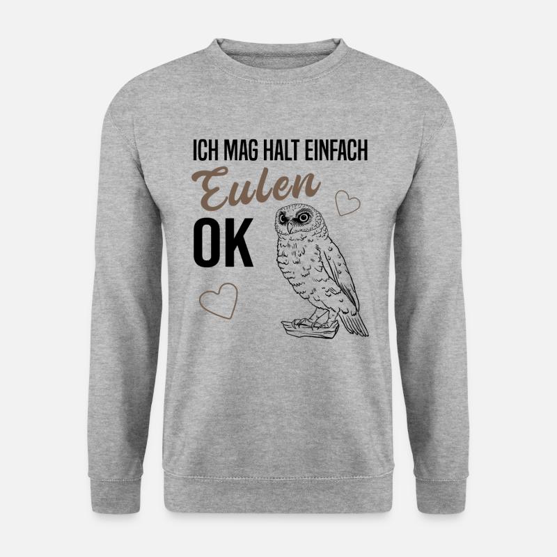 Einfache Eulenliebe Unmissverständlich - Unisex Pullover - Weißgrau meliert