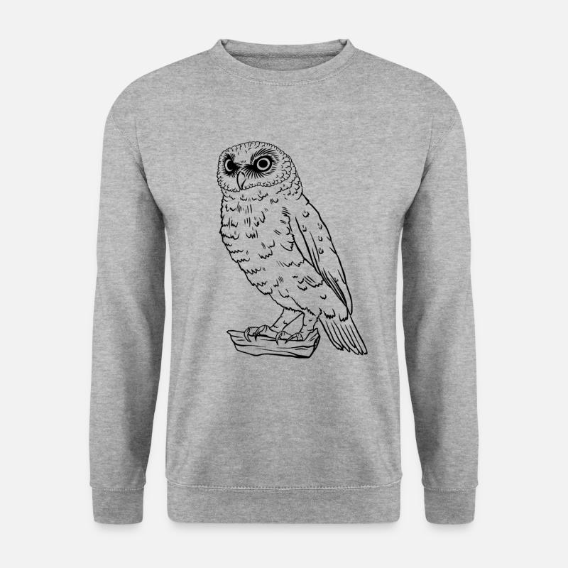Einfach Eule - Unisex Pullover - Weißgrau meliert