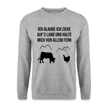 Landleben Ruhe Design - Unisex Pullover - Weißgrau meliert - Vorne - Alina (178cm) & Michal (187cm)