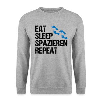 Lebenszyklus Spazieren Geh Design - Unisex Pullover - Weißgrau meliert - Vorne - Alina (178cm) & Michal (187cm)