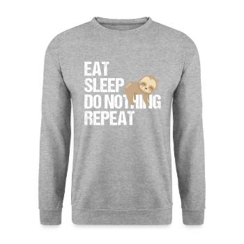 Lazy Bear Falling Asleep Sleeping In Humor Gift - Unisex Sweatshirt - salt & pepper - Front - Alina (178cm) & Michal (187cm)