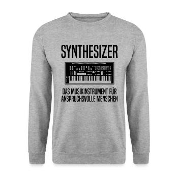 Synthesizern Anspruchsvolle Musikliebhaber - Unisex Pullover - Weißgrau meliert - Vorne - Alina (178cm) & Michal (187cm)