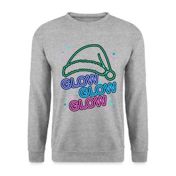 Glow Glow Glow Chapeau de Père Noël lumineux - Sweat-shirt Unisexe - gris chiné - Devant - Alina (178cm) & Michal (187cm)