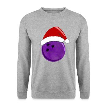 Chapeau de père Noël festif boule de bowling violet - Sweat-shirt Unisexe - gris chiné - Devant - Alina (178cm) & Michal (187cm)