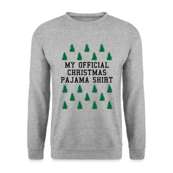 Chemise de pyjama officielle de la forêt de Noël - Sweat-shirt Unisexe - gris chiné - Devant - Alina (178cm) & Michal (187cm)