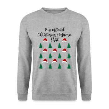 Forest Christmas with Hats Official Sleep Shirt - Unisex Sweatshirt - salt & pepper - Front - Alina (178cm) & Michal (187cm)