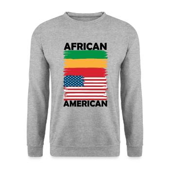 Cultural Identity USA-Africa Flag - Unisex Sweatshirt - salt & pepper - Front - Alina (178cm) & Michal (187cm)