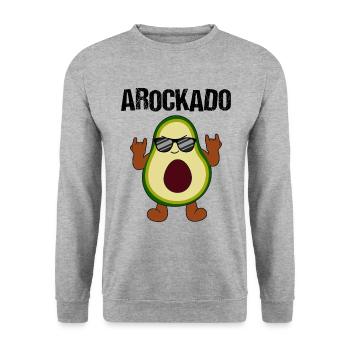 Rocking Avocat Cool Musique Aimant - Sweat-shirt Unisexe - gris chiné - Devant - Alina (178cm) & Michal (187cm)