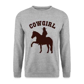 Reitsilhouette Einfach Stilvoll - Unisex Pullover - Weißgrau meliert - Vorne - Alina (178cm) & Michal (187cm)