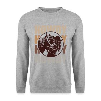 Horse and Rider - One Heart and One Soul - Unisex Sweatshirt - salt & pepper - Front - Alina (178cm) & Michal (187cm)