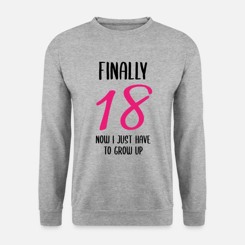 Offiziell Erwachsen - Und nun? - Unisex Pullover - Weißgrau meliert
