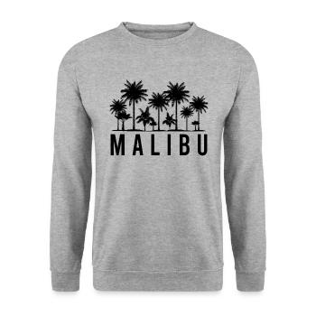 Malibu Palmen Flair Tropen Traum - Unisex Pullover - Weißgrau meliert - Vorne - Alina (178cm) & Michal (187cm)