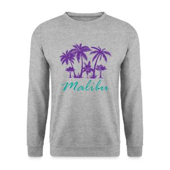 Néon Malibu Tropical Nuit Pure Exotique - Sweat-shirt Unisexe - gris chiné - Devant - Alina (178cm) & Michal (187cm)
