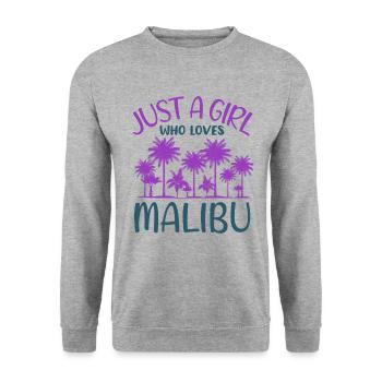 Malibu Fille Amour Plage Vie Coeur De Paume - Sweat-shirt Unisexe - gris chiné - Devant - Alina (178cm) & Michal (187cm)