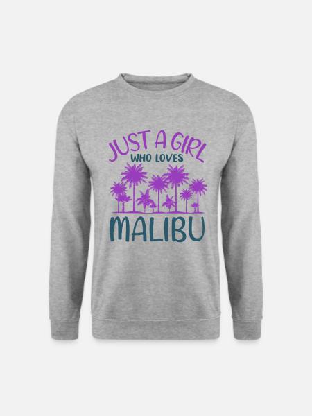 Malibu Fille Amour Plage Vie Coeur De Paume - Sweat-shirt Unisexe - gris chiné
