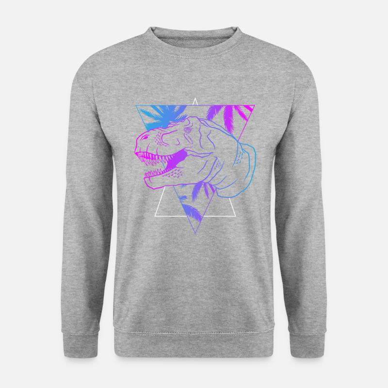 T-Rex néon Triangle oeuvre cadeau - Sweat-shirt Unisexe - gris chiné
