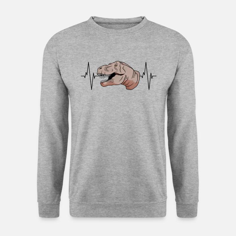 T-Rex Heartbeat Primeval Gift - Unisex Sweatshirt - salt & pepper