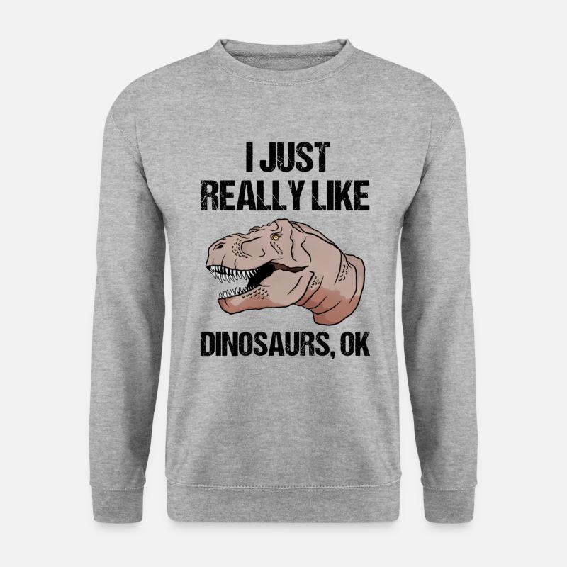 Einfach Dino-Liebe Geschenk - Unisex Pullover - Weißgrau meliert