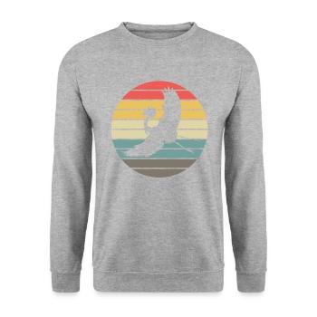 Crane Contour Sunset Nature Fan - Unisex Sweatshirt - salt & pepper - Front - Alina (178cm) & Michal (187cm)